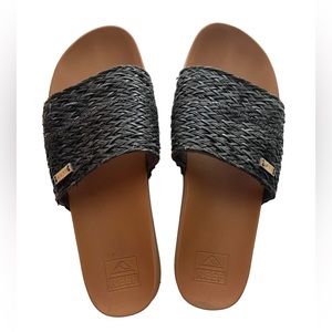Women's Reef Cushion Braid Vista Sandals Black Size 9US Light Comfortable